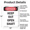 Signmission Keep Out Open Shaft Danger Sign, Aluminum, 10in W x 14in L, 2PK OS-2PACK-DS-A-1014-V-2481 - alternate 4